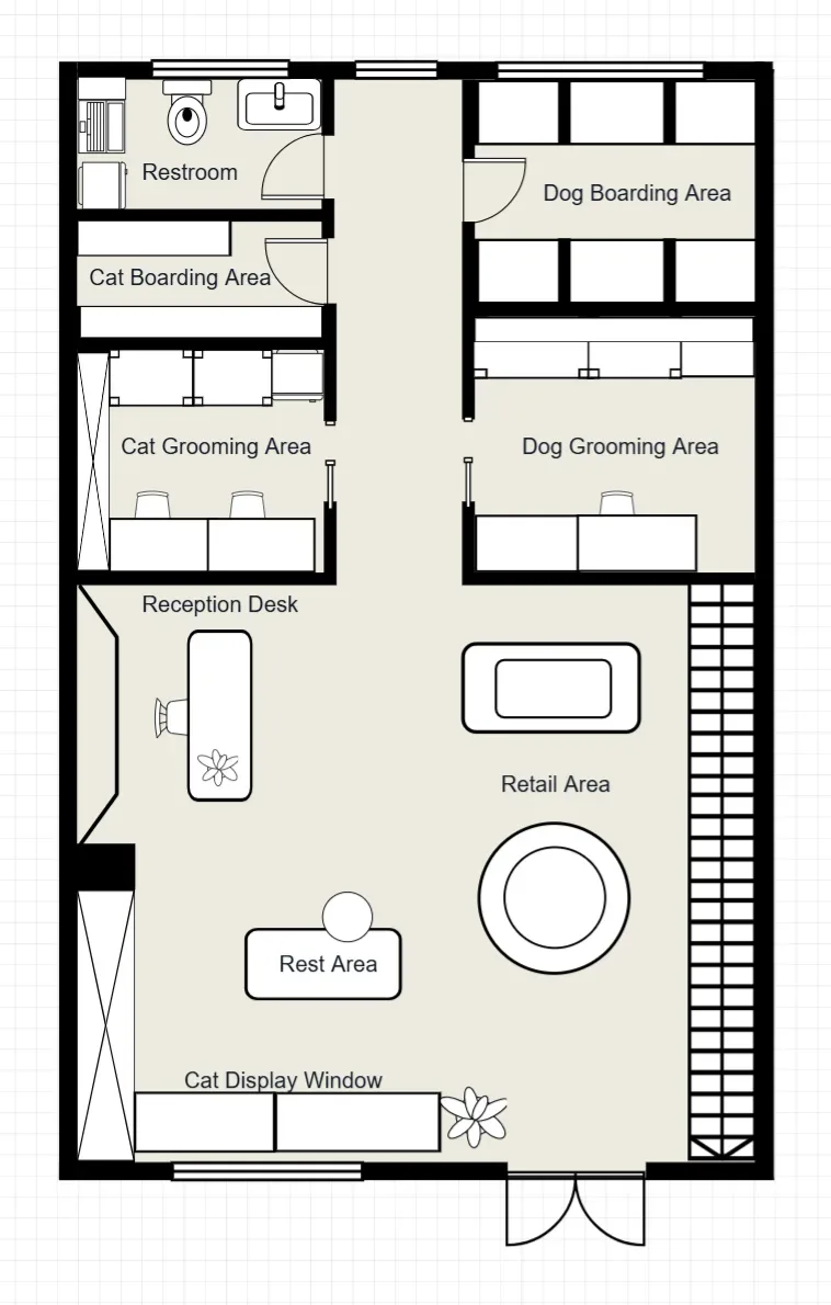 Pet Store Floor Plan Template floor plan template preview