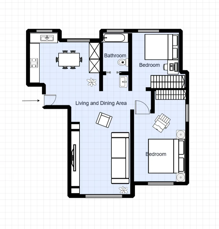 2 Bedroom Duplex Floor Plan floor plan template preview