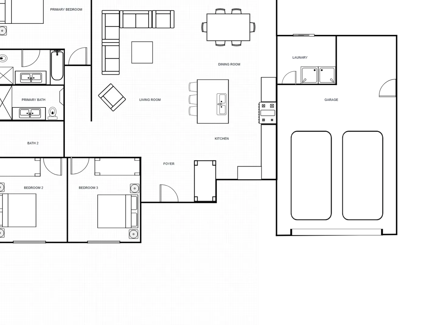House Floor Plan with Laundry Room floor plan template preview