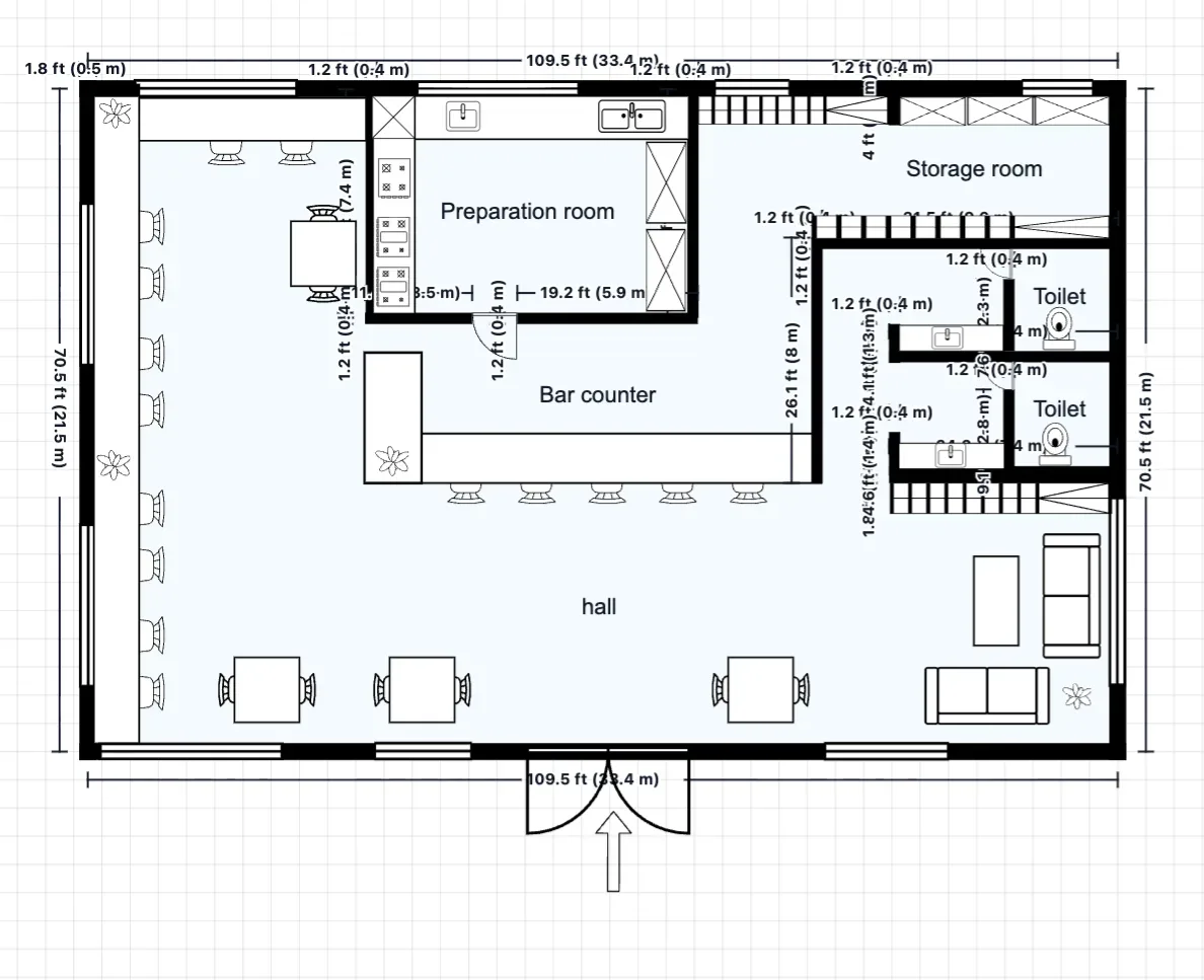Café Floor Plan floor plan template preview