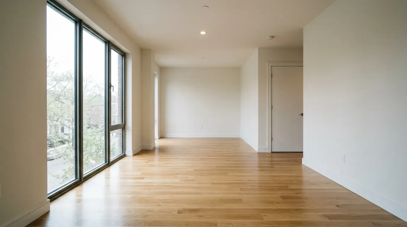 Photograph of an empty room used as the staging source