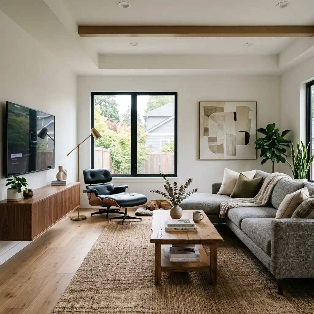 Furnished living room render