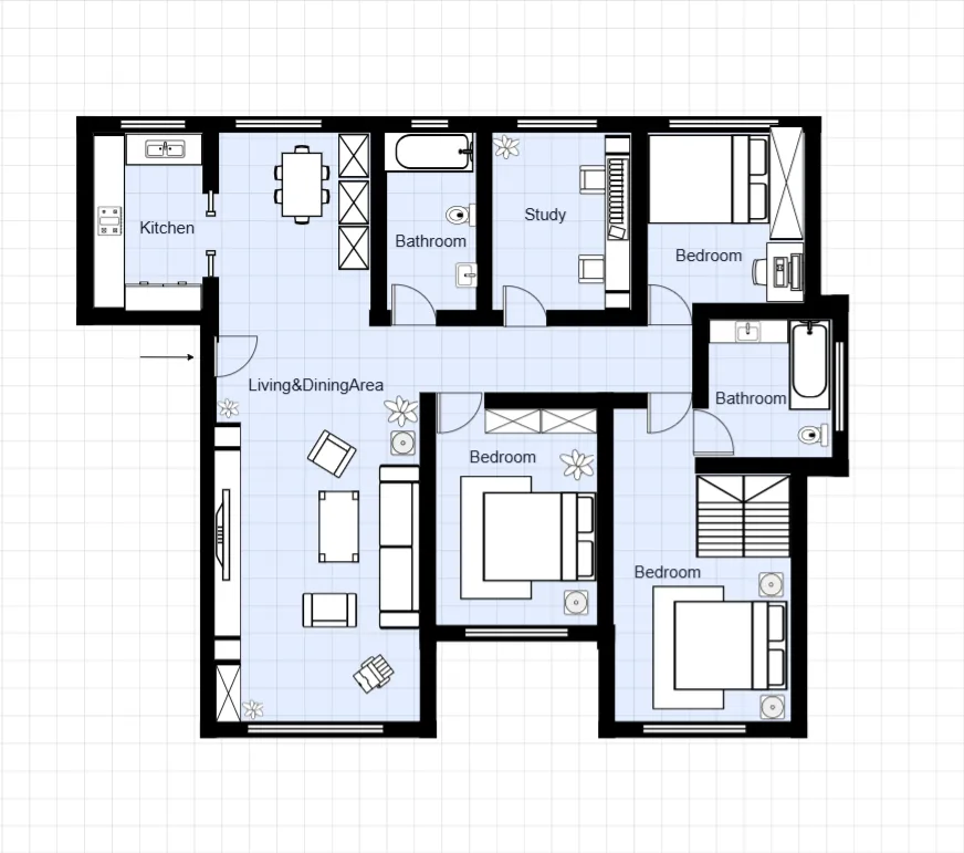 Apartment floor plan template