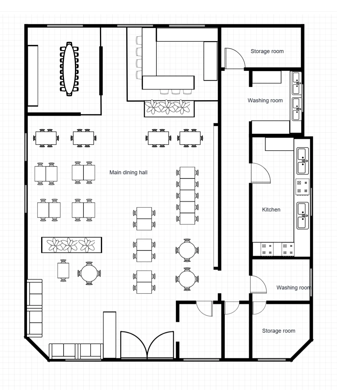Restaurant floor plan template