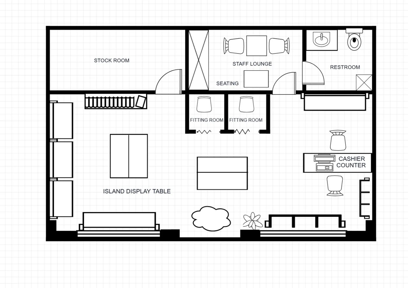 Retail floor plan template